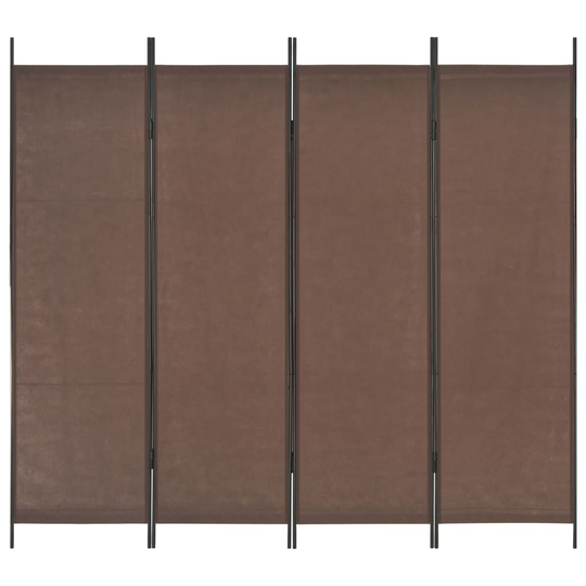 vidaXL 4-paneelinen tilanjakaja 200x180 cm ruskea