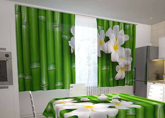 Läpinäkyvä verho BAMBOO IN THE KITCHEN 200x120 cm