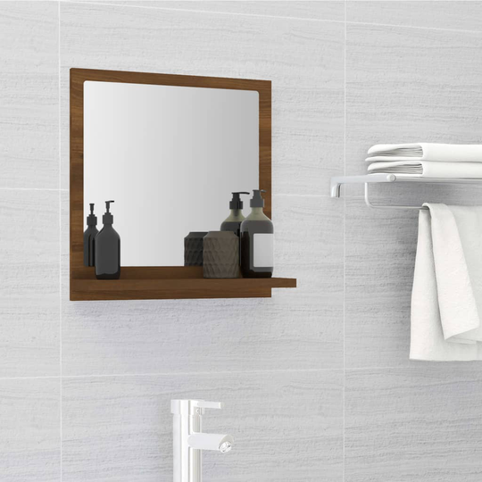 vidaXL Kylpyhuoneen peili ruskea tammi 40x10,5x37 cm tekninen puu