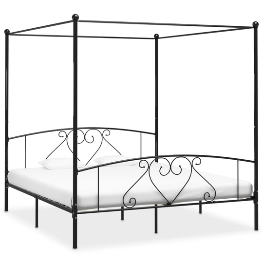 vidaXL Katossängyn runko musta metalli 200x200 cm