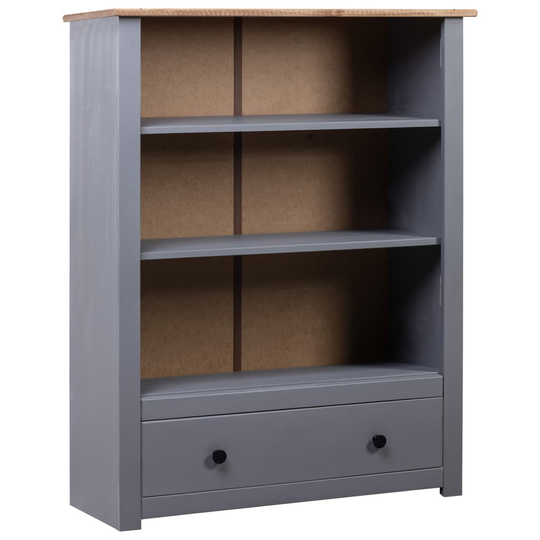 vidaXL Kirjahylly harmaa 80x35x110 cm täysi mänty Panama-sarja