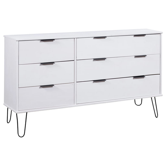 vidaXL Laatikosto valkoinen 119,3x39,5x73,6 cm täysi mänty