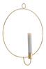 CANDLE RING seinäkoriste, jossa LED-valo Messinginvärinen