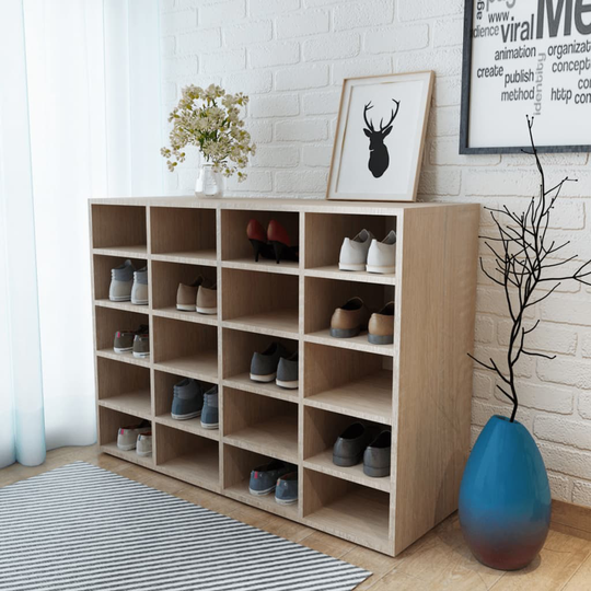 vidaXL Kenkäteline tekninen puu 92x30x67,5 cm tammi