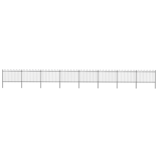 vidaXL Puutarha-aita kaarikärjillä 13,6x1,2 m teräs musta