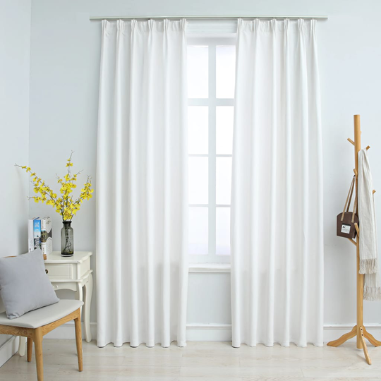 vidaXL Pimennysverhot koukuilla 2 kpl luonnonvalkoinen 140x175 cm