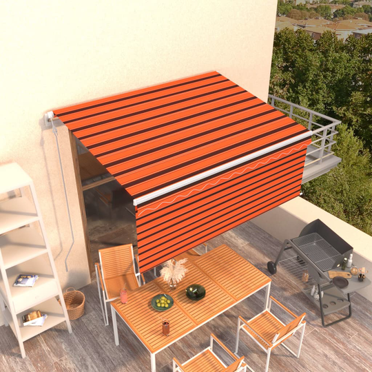 vidaXL Automaattisesti kelautuva markiisi verhot 3,5x2,5 m oranssirusk