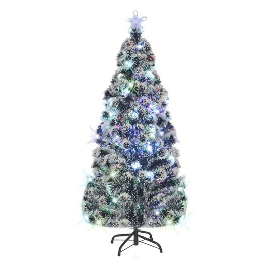 vidaXL Tekojoulukuusi jalusta/LED 180 cm kuituoptiikka