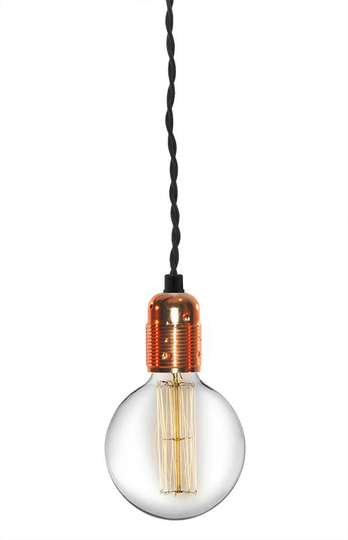 Upphäng rustik (black cord) (kupari)