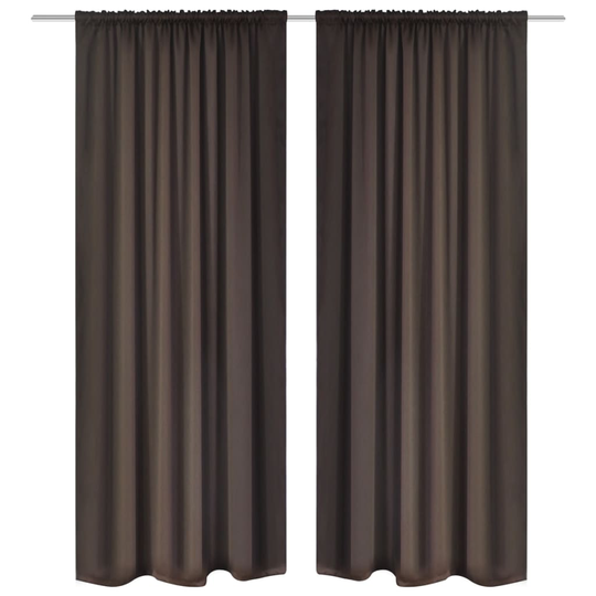 vidaXL Pimennysverhot verhotankokujalla 2 kpl 135 x 245 cm ruskea