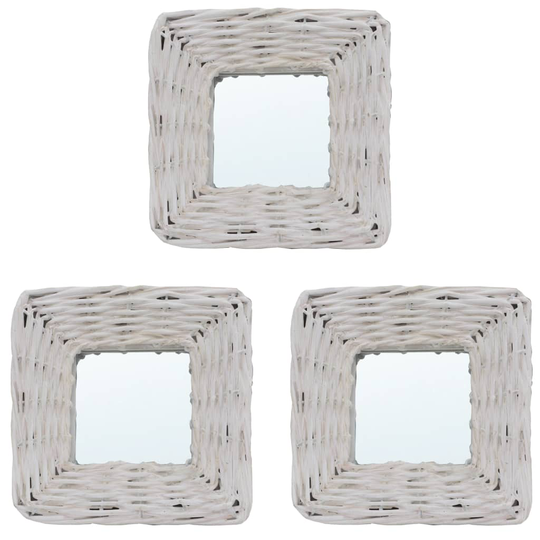 vidaXL Peilit 3 kpl valkoinen 15x15 cm paju