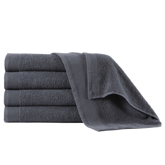 vidaXL Käsipyyhkeet 5 kpl puuvilla 450 g/m² 50 x 100 cm antrasiitti