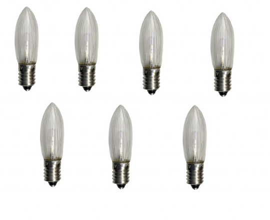 E10 7-pack LED 55V (Kirkas / läpinäkyvä)
