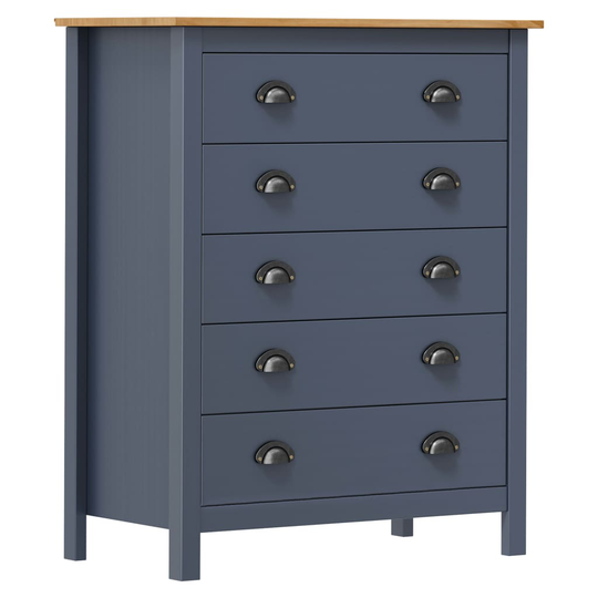 vidaXL Lipasto Hill Range 5 laatikkoa harmaa 79x40x96,5 cm täysi mänty