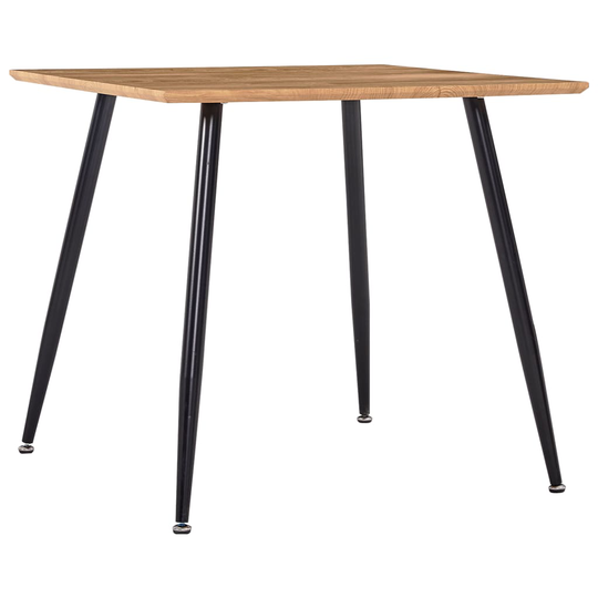 vidaXL Ruokapöytä tammi ja musta 80,5x80,5x73 cm MDF