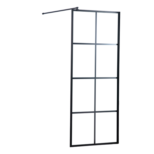 Lykke Suihkuseinä Comfort 60x195cm, musta ristikkokehys
