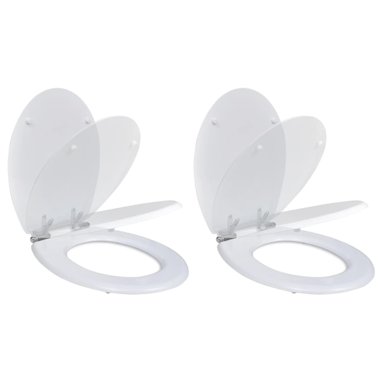 vidaXL WC-istuimet soft-close kansilla 2 kpl MDF valkoinen