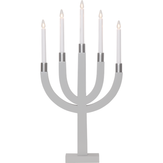 Elias träljusstake 5L (harmaa)