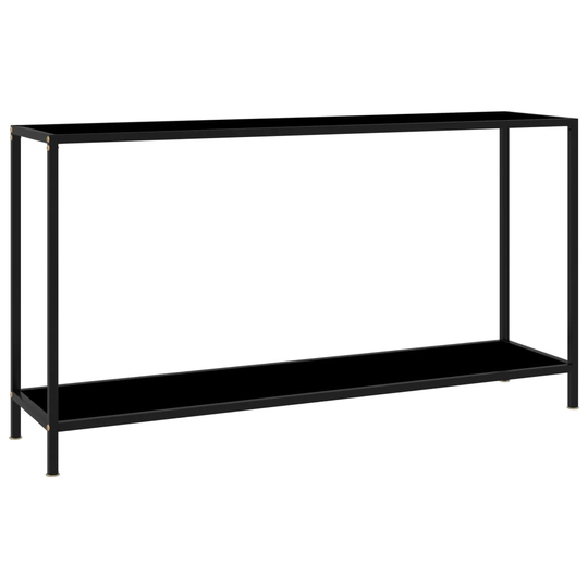 vidaXL Konsolipöytä musta 140x35x75 cm karkaistu lasi