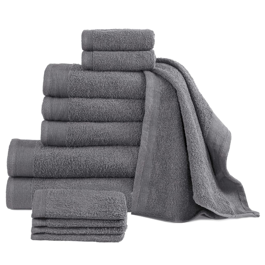 vidaXL 12-osainen pyyhesarja puuvilla 450 g/m² antrasiitti