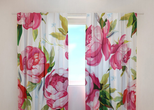 Puolipimentävä verho FLOWER 7, 240x220 cm