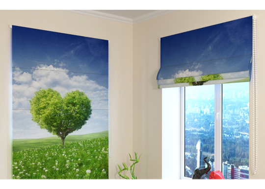 Pimentävä laskosverhoLove Tree 2 100x120 cm