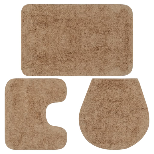 vidaXL Kylpyhuoneen mattosarja 3 osaa kangas beige