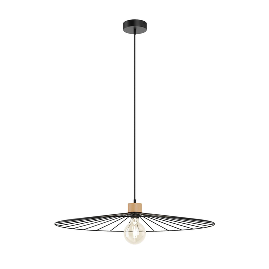 Envolight Yahel -riippuvalo, tammi/musta, Ø 65 cm