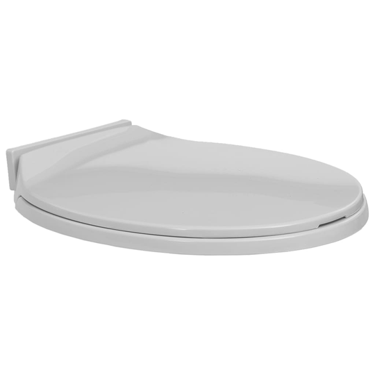 vidaXL WC-istuin pehmeästi sulkeutuva vaaleanharmaa soikea