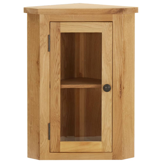 vidaXL Seinään kiinnitettyävä kulmakaappi 45x28x60 cm täysitammi