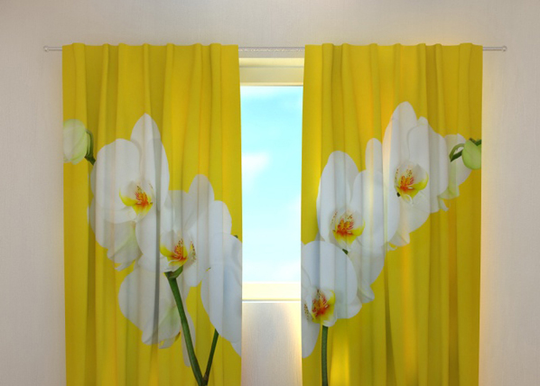 Pimentävä verho WHITE ORCHIDS 240x220 cm