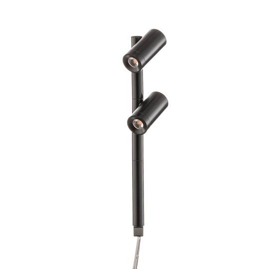 LED Duo Spot -kohdevalaisin 2x3 W ww 170 mm musta