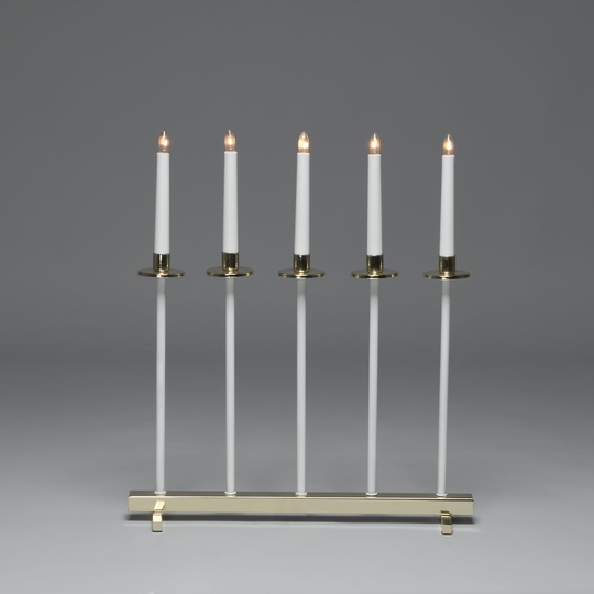 Elljusstake 5 lj metal white / gold (valkoinen)