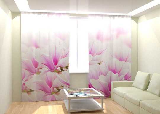 Kuvaverhot FRESH PINK FLOWERS 300x260 cm