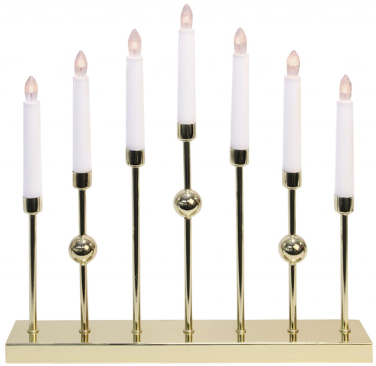 Gustavo 7L metal candlestick brass (Brass / Kulta)