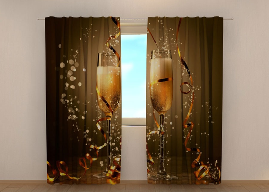 Puolipimentävä verho Christmas champagne 240x220 cm