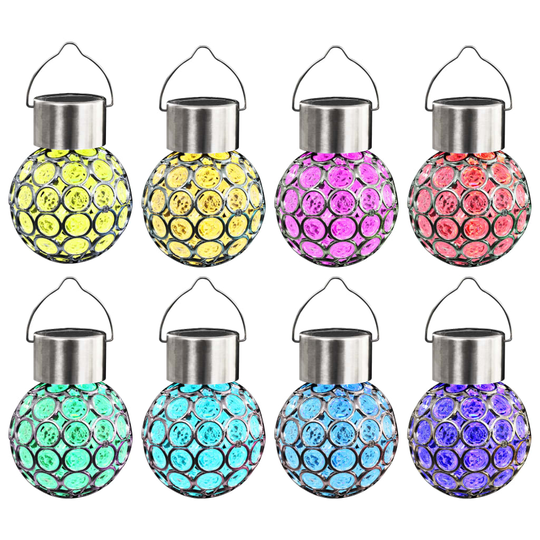 vidaXL Riippuva aurinkokennovalaisin 8 kpl LED-valot RGB