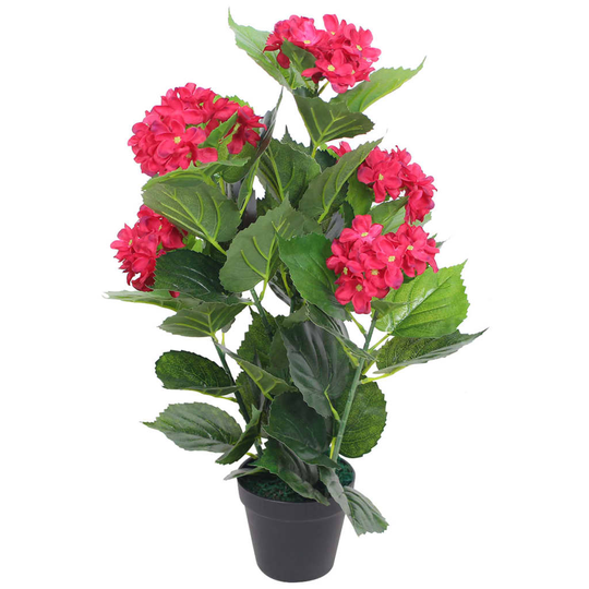 vidaXL Tekokukka ruukulla hortensia 60 cm punainen