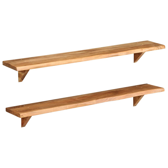 vidaXL Seinähyllyt 2 kpl 120x20x16 cm kiinteä akaasiapuu