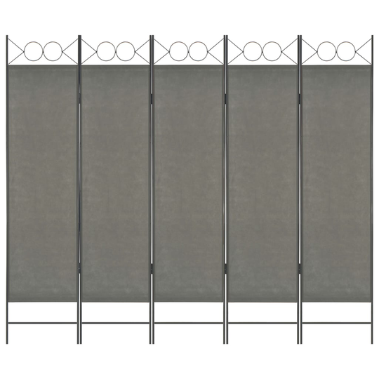 vidaXL 5-Paneelinen tilanjakaja 200x180 cm antrasiitti