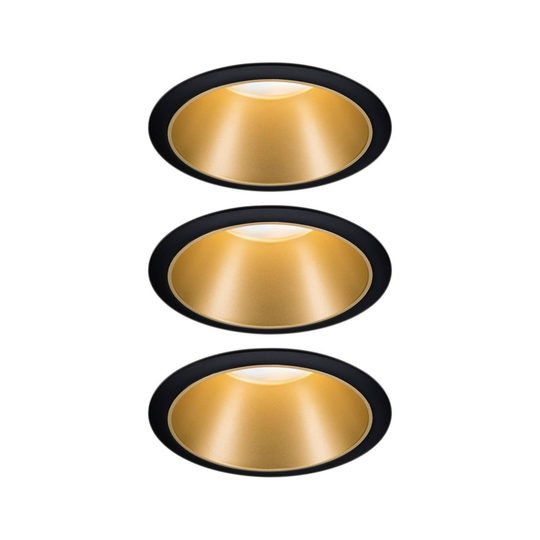 Paulmann Cole LED-Spotlight, kulta-musta 3 kpl