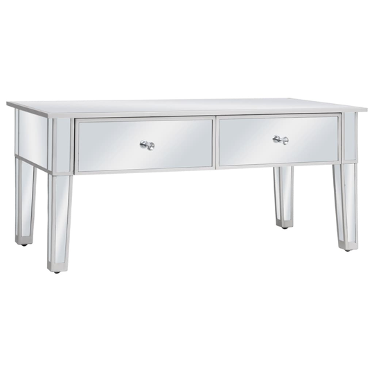 vidaXL Peilikoristeltu sohvapöytä MDF ja lasi 100x50x45 cm