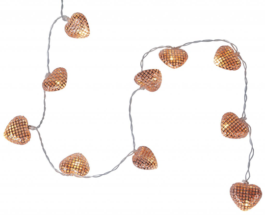 Light trail with hearts copper (kupari)