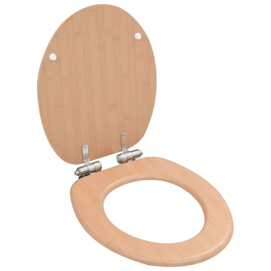 vidaXL WC-istuin soft close kannella MDF bambukuvio