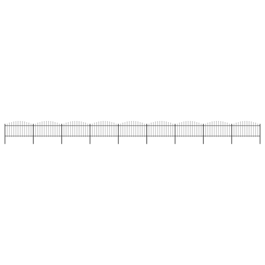 vidaXL Puutarha-aita keihäskärjillä teräs (1,25-1.5)x15,3 m musta