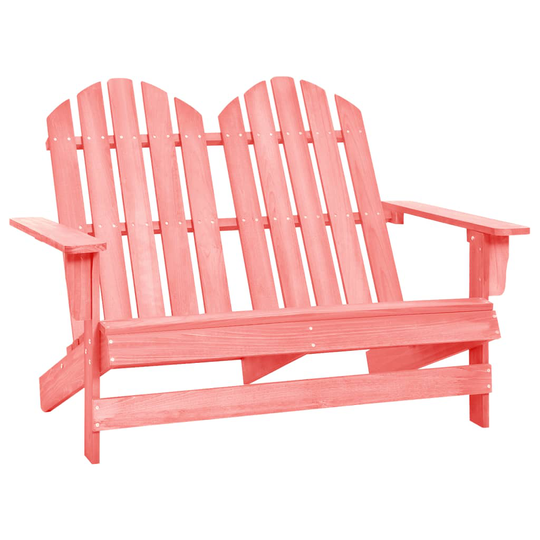 vidaXL 2-istuttava Adirondack-puutarhatuoli täysi kuusi pinkki