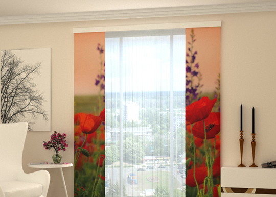 Pimentävä paneeliverho Wonderful Poppies 80x240 cm