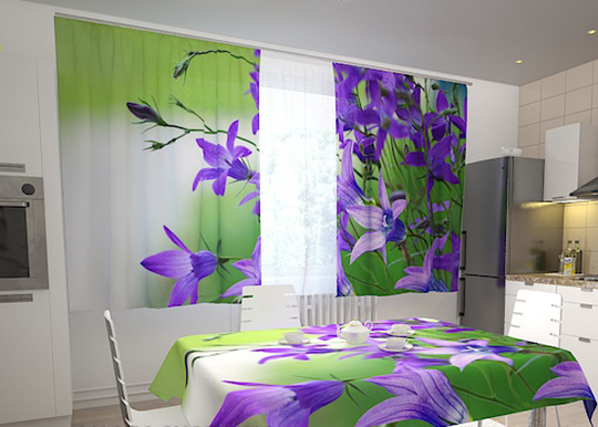 Pimennysverho BLUE BELLFLOWERS 200x120 cm