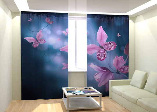 Kuvaverhot PURPLE BUTTERFLIES 300x260 cm