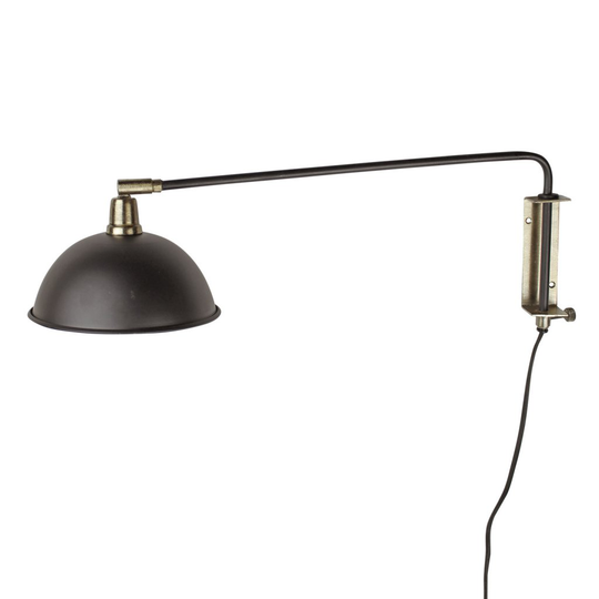 Vägglampa Arm Svart/Mässing (musta)